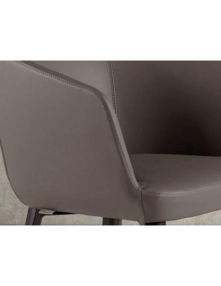 Taburete polipiel gris taupe