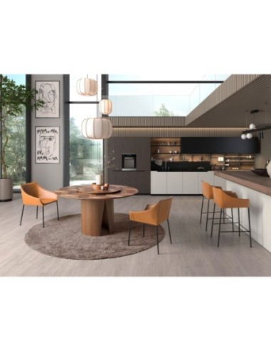 Taburete polipiel marrón