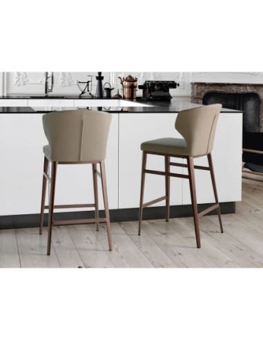 Taburete polipiel visón oscuro