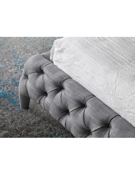 Cama capitoné tela color gris