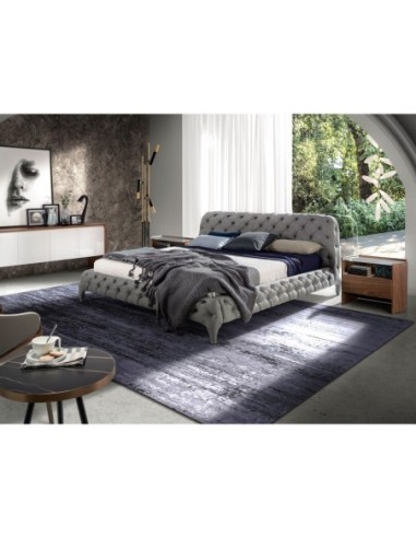 Cama capitoné tela color gris