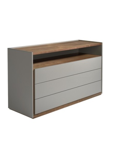 Cómoda madera gris y nogal