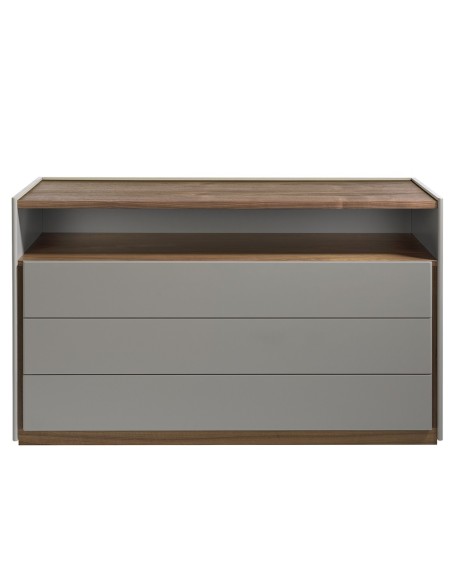 Cómoda madera gris y nogal
