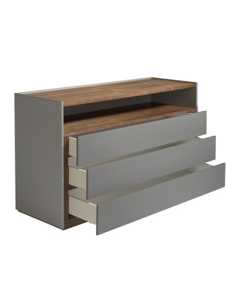 Cómoda madera gris y nogal