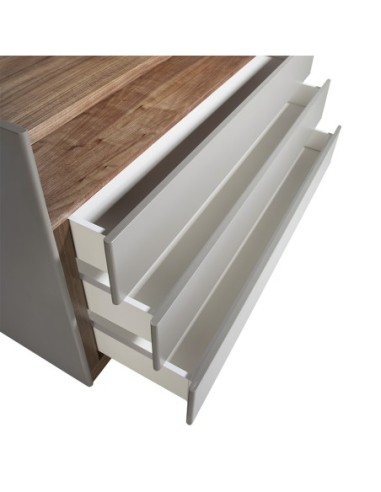 Cómoda madera gris y nogal