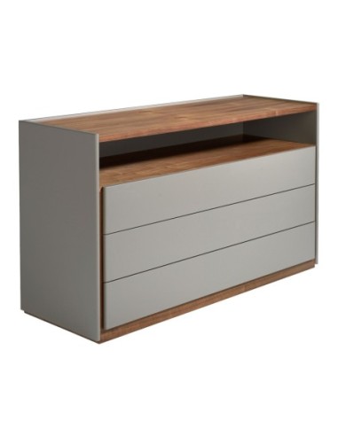 Cómoda madera gris y nogal