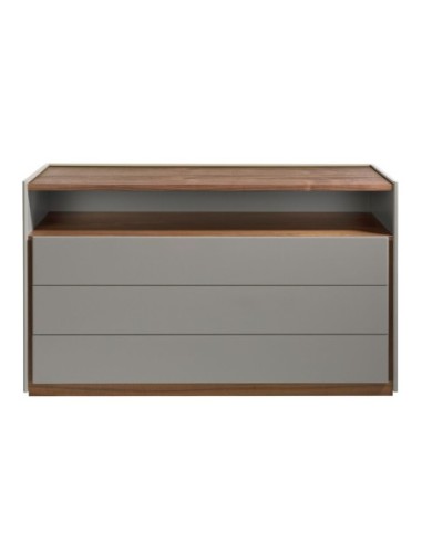 Cómoda madera gris y nogal