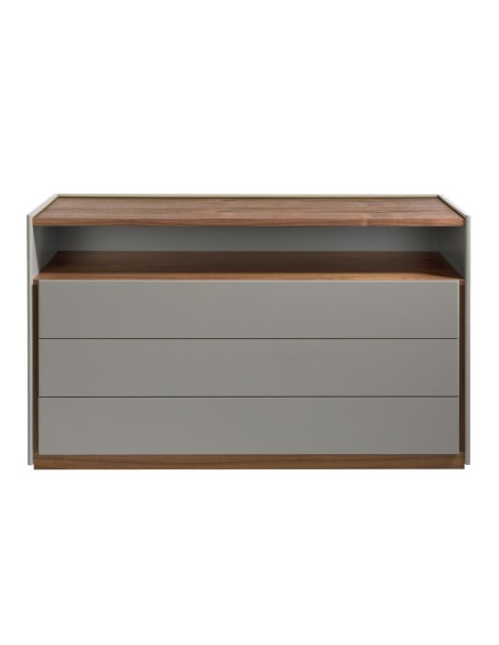 Cómoda madera gris y nogal