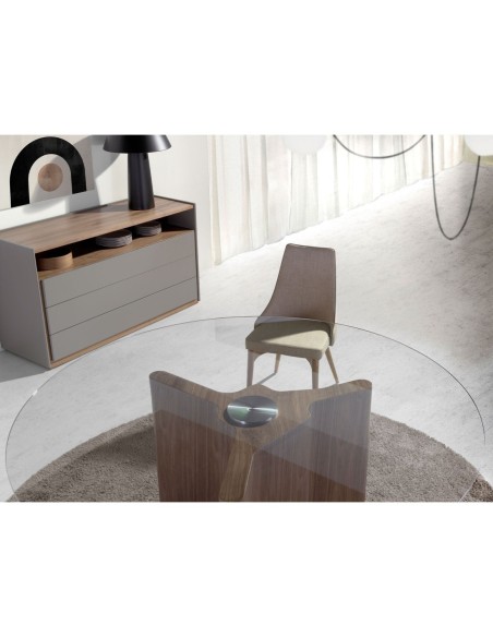 Cómoda madera gris y nogal