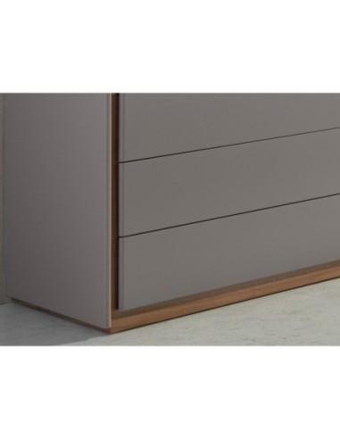 Cómoda madera gris y nogal