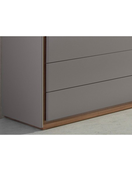 Cómoda madera gris y nogal