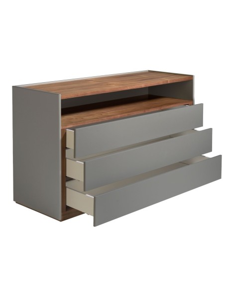 Cómoda madera gris y nogal