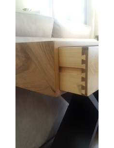 Consola recibidor moderna de madera, color nogal natural... 2