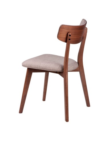 Silla moderna en roble o nogal tapizada en...