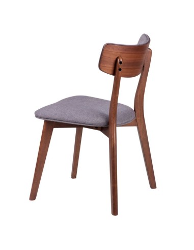 Silla moderna en roble o nogal tapizada en...