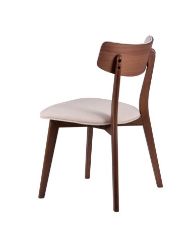 Silla moderna en roble o nogal tapizada en...