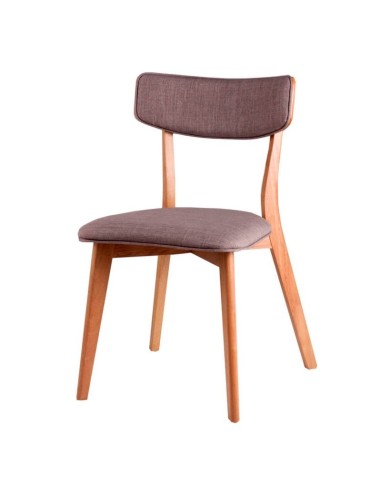 Silla moderna en roble o nogal tapizada en...