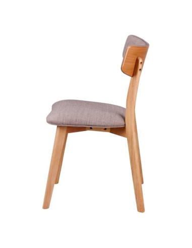 Silla moderna en roble o nogal tapizada en...