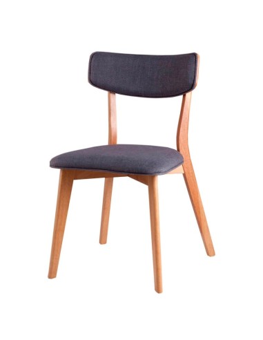 Silla moderna en roble o nogal tapizada en...