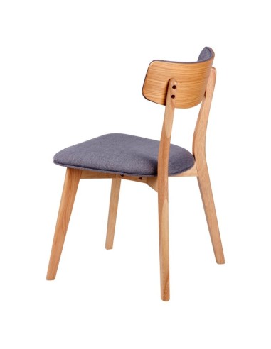 Silla moderna en roble o nogal tapizada en...