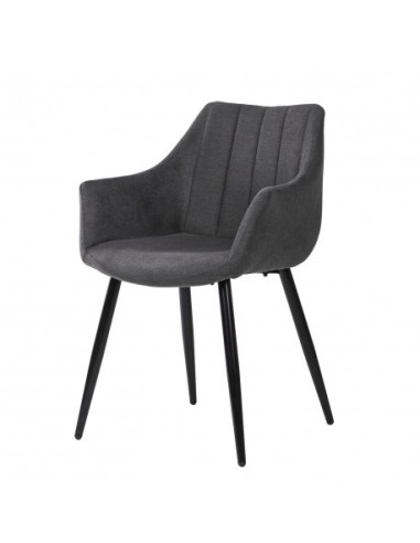 Sillón de comedor tapizado en color mostaza,...