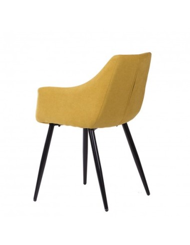 Sillón de comedor tapizado en color mostaza,...