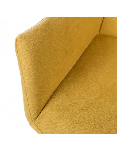 Sillón de comedor tapizado en color mostaza,...