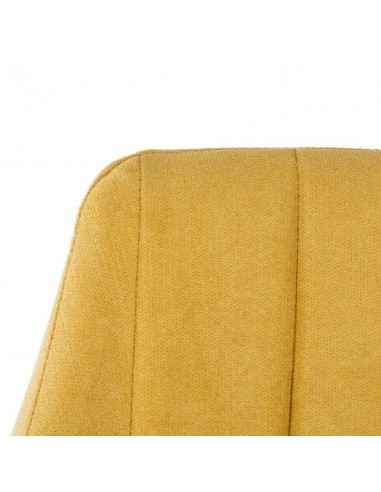 Sillón de comedor tapizado en color mostaza,...