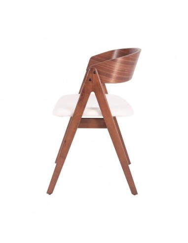 Silla moderna de madera de nogal tapizada en...