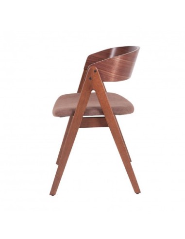 Silla moderna de madera de nogal tapizada en...
