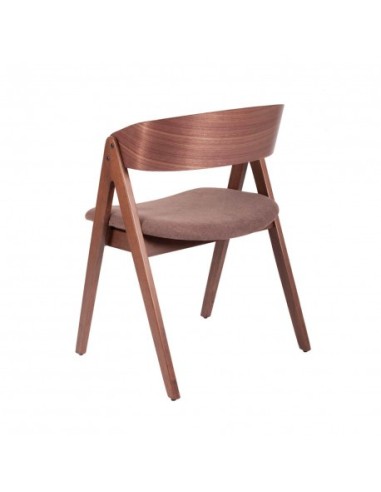 Silla moderna de madera de nogal tapizada en...