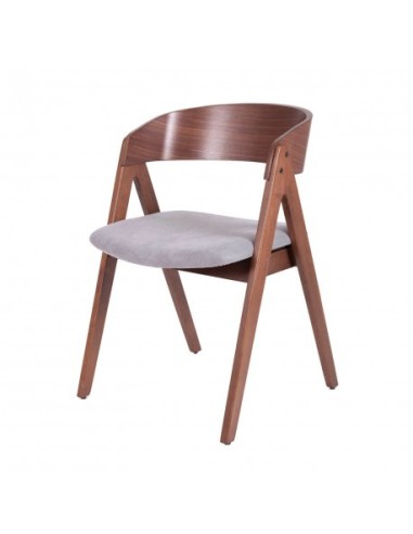 Silla moderna de madera de nogal tapizada en...