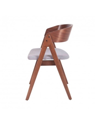 Silla moderna de madera de nogal tapizada en...