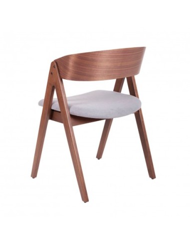 Silla moderna de madera de nogal tapizada en...