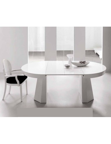 Mesa de comedor de madera redonda y con dos...