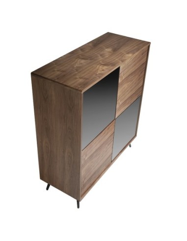 Aparador alto cristal negro efecto espejo,...