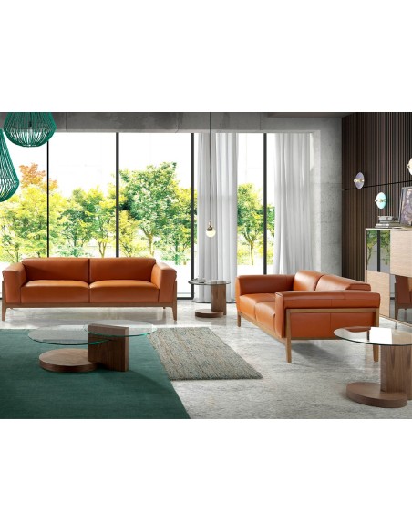 Aparador alto cristal negro efecto espejo, nogal y acero negro