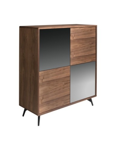 Aparador alto cristal negro efecto espejo,...