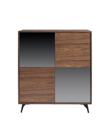 Aparador alto cristal negro efecto espejo,...