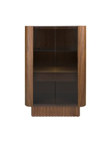 Aparador alto cristal templado, nogal con...
