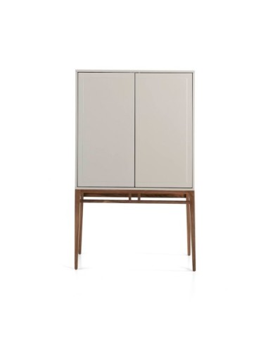 Aparador alto madera beige y nogal