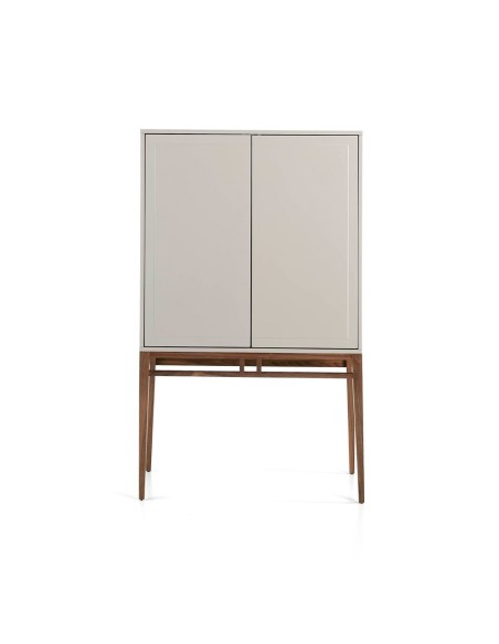 Aparador alto madera beige y nogal