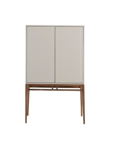 Aparador alto madera beige y nogal