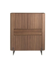 Aparador alto nogal y acero visón metal 2