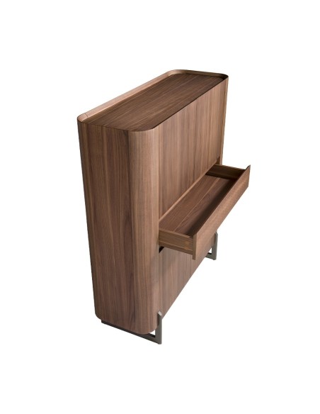 Aparador alto nogal y acero visón metal