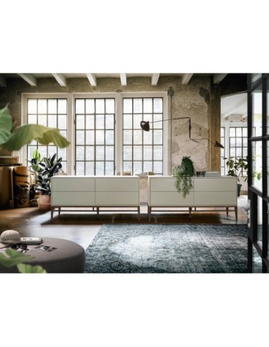 Aparador madera beige y nogal