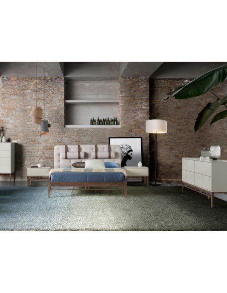 Aparador madera beige y nogal