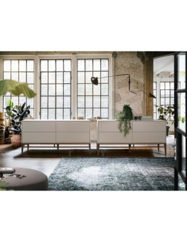 Aparador madera beige y nogal