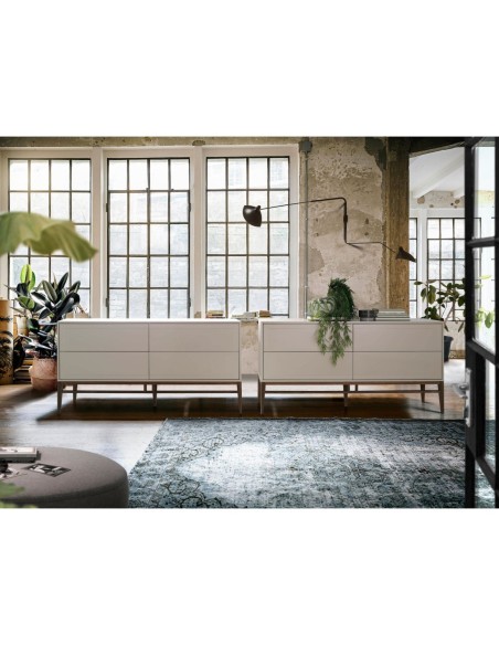 Aparador madera beige y nogal