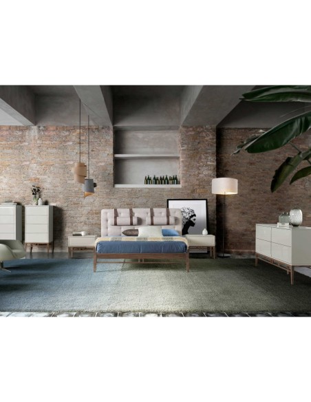 Aparador madera beige y nogal